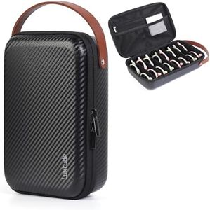 Luxtude Travel Sunglasses Organizer Case for Women Men, Glasses Case Multiple Pairs w/Adjustable Slots, Hard Shell Sunglass Storage Cases, Multiple Eyeglass Organizer for Camping/Road Trip/Beach