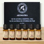 Essential Oil Set of Top 6 Aromatherapy Essential Oils - 100% Pure & Natural - Lavender - Tea Tree - Eucalyptus - Peppermint - Orange - Lemon Essential Oil - 6 * 10ml - Best Gift Set