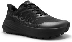 OrthoComfoot Men's Orthopedic Wide Trail Running Shoes, Diabetic Neuropathy Recovery Shoes, Soft Cushioned Travel Running Exercise Walking Shoes Black Size 10