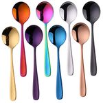 Do Buy Soup Spoons Set of 8, Table Spoons Bouillon Spoons, 18/10 Stainless Steel (Coloured)