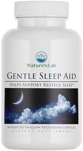 Nature's Lab Gentle Sleep Aid 60ct (30 Day Supply) - Melatonin, GABA, L-Theanine, Valerian Root, Chamomile and More