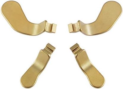eXtremeRate 4 pcs Metal Gold Stainless Steel Paddles, Replacement Parts Video Games Accessories Kits Interchangeable Hair Trigger Locks for Xbox One Elite, Xbox Elite Seies 2 & Elite 2 Core Controller