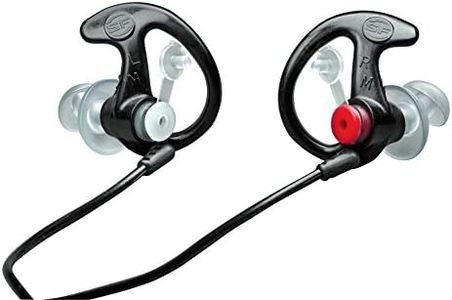 SureFire EP3 Sonic Defenders Filtered Earplugs, Double flanged Design, Reusable, Black, Medium