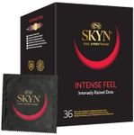 SKYN Intense Feel (Pack of 36): Intensely Textured Latex Free Condoms for Men, Regular Size Condoms, SKYNFEEL Technology, Textured Surface, Lubricated, 53mm Nominal Width