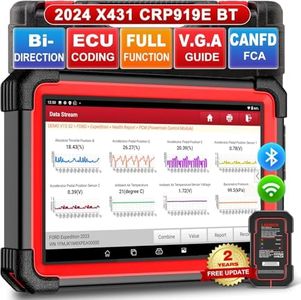 LAUNCH CRP919E BT OBD2 Diagnostic Device for All Vehicles, Diagnostic Device Car with OE Level All System Diagnostics, 31+ Reset Services, Car Tester for Active Test, CANFD, ECU Coding, V.A.G-Guided Function