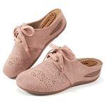 Reimferce Womens Clogs Slip on Sneakers Casual Sandals Comfortable Mules Women's Wedge Sandals Cute Women Shoes Pink