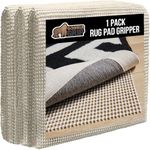 GORILLA GRIP Strong Rug Pad Gripper, 5x7 FT, US Designed, Grips Keep Area Rugs Safe and in Place, Thick Slip and Skid Resistant Pads for Hard Floors, Under Carpet Mat Cushion and Hardwood Protection