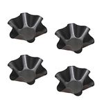 Ragyzity Tortilla Pan Set - 4pcs Non-Stick Carbon Steel Taco Salad Bowl Makers Tortilla Shell Pans, Tostada Bake Taco Shells, Flower-shaped Baking Mold Kitchen(Black 4pcs) (16.5x 7.5x 6cm)