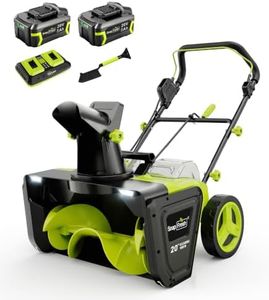 SnapFresh 40V Electric Snow Blower Cordless - 2 x 5.0Ah Battery 20 Inch Brushless Snow Blower with Fast Charger, Built-in Dual LED Headlights, Electric Snowblower for Driveways & Sidewalks