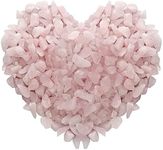 ideayard Rose Quartz Crystal Chips 1lb Natural Irregular Shaped Crushed Quartz Stone Healing Stones Home and Office Desktop Decorative