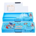 Pop Up Multifunction Pencil Case for Girls Boys, Cute Cartoon Pen Box Organizer Stationery with Sharpener, Schedule, School Supplies, Best Birthday Gifts for Kids Teens[Blue-Space]