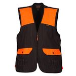 Gamehide Shelterbelt Mid-Weight Upland RipStop Hunting Vest (Large, Dark Brown/Orange)