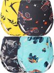 BliBliTaTa Boys Training Underwear Pants 4-Pack Toilet Potty Underpants Cotton Absorbent Padded Reusable Leak Resistant Feel Wet For Toddler Baby 6 Dinosaur Jeep