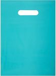 Okuna Outpost Plastic Shopping Bags for Merchandise, Die Cut Handles (Teal, 9 x 12 in, 100 Pack)