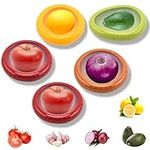 5Pcs Avocado Storage Container, Snips Lemon Keeper Avocado Onion Storage Containers, Avocado Saver Holder Reusable Fruit Vegetable Storage Containers For Apples, Garlic, Potatoes, Tomato