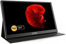 GTek Portable Monitor 15.8 Inch IPS Full HD 1920 x 1080P Screen with Speaker, Second Dual Computer Display, Wider Than 15.6 Inch, External Travel Monitor for MacBook Laptop PC, Includes Smart Cover