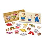 Melissa & Doug Bear Family Dress-Up Puzzle (Preschool, Mix-and-Match Outfits, Durable Wooden Construction, Sturdy Storage Box, 45 Pieces, 12.5" H x 6.2" W x 2" L)