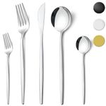 Pleafind Cutlery Set, Cutlery Set for 8 People, 40-Piece Silver Cutlery Set, Stainless Steel Cutlery Set, Dining Utensils with Knife, Fork, Spoon, Dishwasher Safe