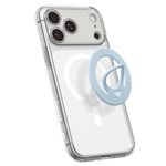 Spigen Dual Pop Magnetic Ring Holder with Finger Loop - Magsafe & Pixelsnap Compatible with iPhone 17/16/15/14/13/12, Pixel 10 Series [Soft Silicone Texture] [Strong Magnet] – Light Blue (Slim)