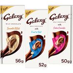 Galaxy Chocolate Combo Pack Assortment Of 5 Bars Smooth Milk Cookie Crumble Fruit & Nut Silky Smooth Milk Chocolate Pack 264 G,250 Grams