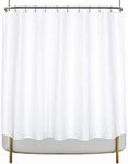 Barossa Design Clawfoot Tub Cotton Waffle Shower Curtain 180 x 70 Set with PEVA Liner and 36 Metal Hooks - White, Wrap-Around 180x70