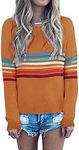 ECOWISH Women's Sweater Rainbow Col