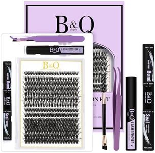 B&Q Lash Clusters Kit 280PCS Eyelash Clusters Kit,40D 50D D 9-16MIX Individual Lash Comfortable Eyelash Extension Set, Classic Look with Bond and Seal Waterproof, Remover DIY at Home(Set,40D+50D)