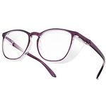 PAERDE Safety Glasses Safety Goggles for Men Women,Blue Light Blocking Glasses,Anti Fog Clear Protective Eyewear, Purple Frame