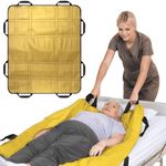 NurtureCare Upgraded 3-Layer Positioning Pad with Handles 48"x40" Elderly Assistance Products Incovinence Care Washable Waterproof Bed Pad Transfer Board Moving Patient Transfer Sheet (Savanna Gold)