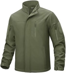 TACVASEN Chaqueta al Aire Libre Chaqueta Militar Impermeable para Hombre Chaqueta Polar Airsoft Chaqueta Impermeable de Invierno Verde Ejército,XL