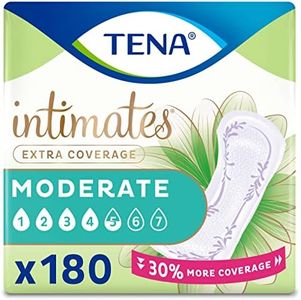 TENA Intimates Extra Coverage Moderate Absorbency Incontinence/Bladder Control Pad for Women, 180 Count (3 Packs of 60)