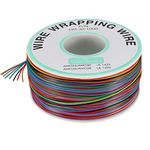 PCB Solder PVC Coated Tin, MUZIEBA Plated Copper Wire Wire-Wrapping 30AWG 105 Celsius Cable Roll 265M (8 Color)