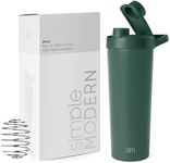 Simple Modern Stainless Steel Shaker Bottle with Ball 24oz | Metal Insulated Cup for Protein Mixes, Shakes and Pre Workout | Rally Collection | Forest