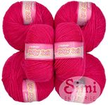 SIMI Enterprise 100% Acrylic Wool Light Magenta (10 pc) Baby Wool Wool Ball Hand Knitting Wool/Art Craft Soft Fingering Crochet Hook Yarn, Needle Knitting Yarn Threa M NXE