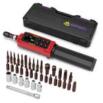 ANPUDS Digital Torque Screwdriver, 0.8-53.1in-lbs/0.09-6Nm, Adjustable Electronic Torque Screwdriver Wrench Set with ±1% Accuracy, Vibration, Buzzer and LED Notification for Bike