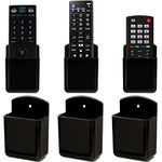 foxwake Wall Mounted Remote Control Holder 6Pack, Hole-Free Storage Box for Tv Fan Light Air-Conditioner RV Table, Adhesive Organizer for Bedroom Headboard Office Playroom(Black)