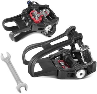 FitHeart Joy SPD Bike Pedals Delta Compatible 9/16'' with Toe Cages, Mountain Bike Peloton Pedals for Regular Shoes & Clipless Shoes, Bicycle Pedals Convert Look Delta Pedals to Dual Function Pedals