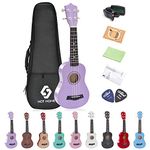 NOT HOME Soprano Ukulele Beginner Pack, 21 Inch Basswood kids Ukuleles Starter Kit with Gig Bag Digital Tuner Spare Strings and Picks