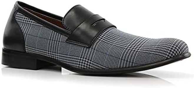 Ferro Aldo Sidney MFA19371 Mens Casual Classic Penny Loafer Dress Shoes, Blue Plaid, 10