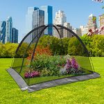 Kapler Pond Garden Cover 12x9 FT Garden Net Dome Pond Covers for Outdoor Ponds with Zipper and Stakes, Pond Cover for Fish Shade Leaves, Nylon Mesh Protection Pond Netting Tent for Garden Yard Pool