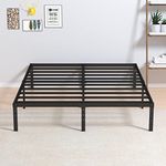 Maenizi 12 Inch Bed Frame Queen Size No Box Spring Needed, Heavy Duty Queen Platform Metal Bed Frame Support Up to 3000 lbs, Easy Assembly, Noise Free, Black