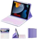 OYEEICE Keyboard Case for iPad 9th Generation - Backlit Wireless Keyboard-Folio Cover with Pencil Holder for iPad 9th/8th/7th Gen 10.2 inch, iPad Pro 10.5" & iPad Air 3rd Gen - Purple
