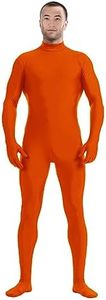 Aniler Men's and Women's Headless Spandex Bodysuit Zentai Jumpsuit Halloween Dress Up Party Cosplay Unitard Body Suit (XX-Large, Orange)