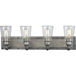 Elk Lighting 14473/4 Platform - Four Light Bath Vanity, Weathered Zinc Finish with Clear Glass