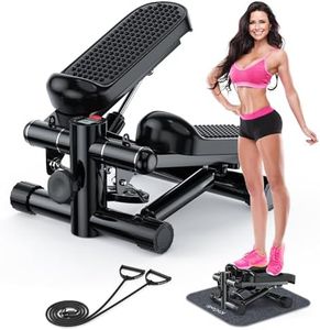 Steppers for Exercise at Home, KitGody Mini Stepper with Resistance Bands, Portable Stair Stepper for Home 330LBS Capacity, Adjustable Height Fitness Stepper Machine