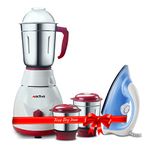 Activa Pluto Combo 500 Watt 3 Jar Mixer Grinder With Electric Dry Iron Come With 2 Year Warranty - Multicolor