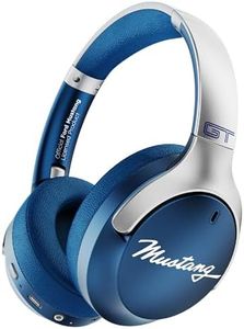 GOBOULT X Mustang Q Over Ear Bluetooth Headphones with 70H Playtime, 40mm Bass Drivers, Zen™ ENC Mic, Type-C Fast Charging, 4 EQ Modes, Bluetooth 5.4, AUX Option, IPX5 Wireless Headphones