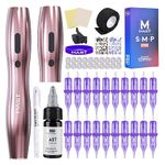 Mast Tattoo Kit Cordless Rotary Tattoo Machine gun Kit complete for beginners 2Pcs Changeable Battery Power Supply 20Pcs Tattoo Cartridge Needles