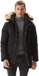 Molemsx Warm Parka For Men Mens Down Coat, Mens Parka Winter Coats Warm Parka Puffer Jacket for Cold Weather Men's Down Jackets & Coats Winter Down Jacket with Hood Faux Fur Trim Black S Regular