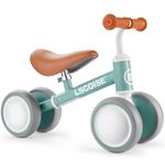 Baby Balance Bike for 1 Year Old Girl Gifts, 10-24 Month Toddler Balance Bike, 4 Silent Wheels Pre-School First Ride On Toys, 1st Birthday Gifts (Green)